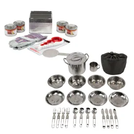 New & Improved Premium StableHeat Fuel Storage Set with Cooking Set