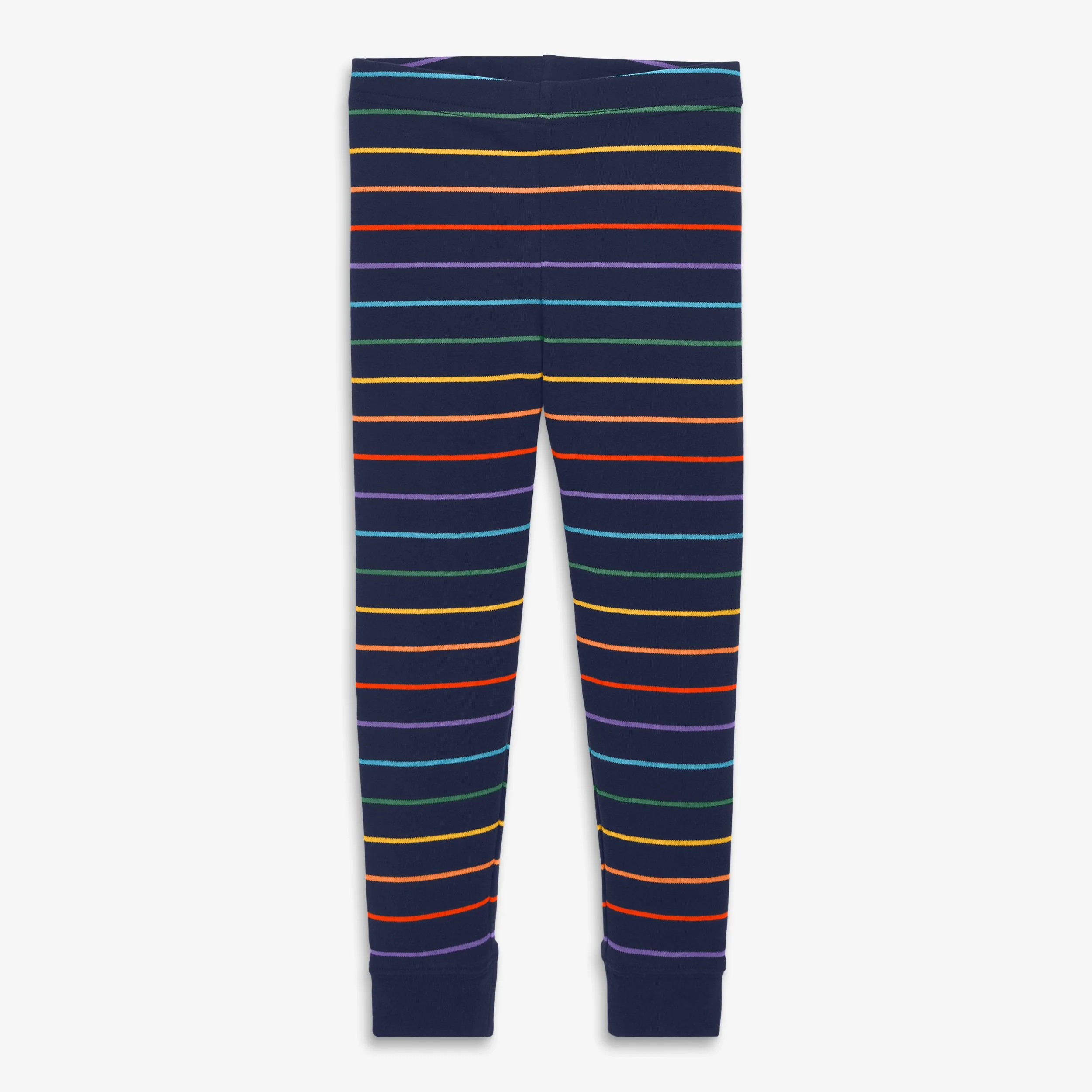 Organic PJ pant in rainbow stripe