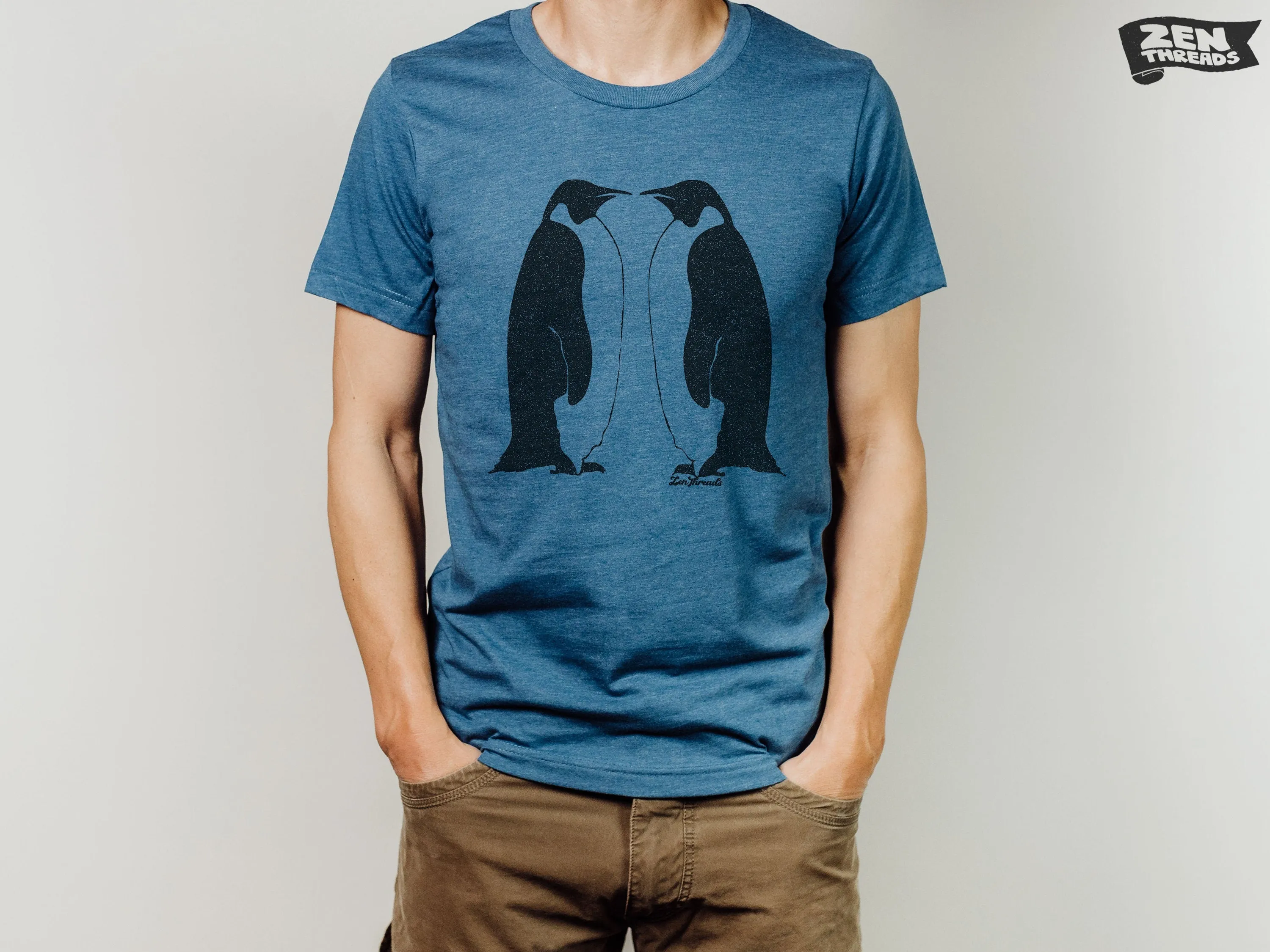 Penguins Unisex T-Shirt | Emperor Antarctic Birds | Vintage Soft Tee | Endangered Animals | Eco-Friendly Printing