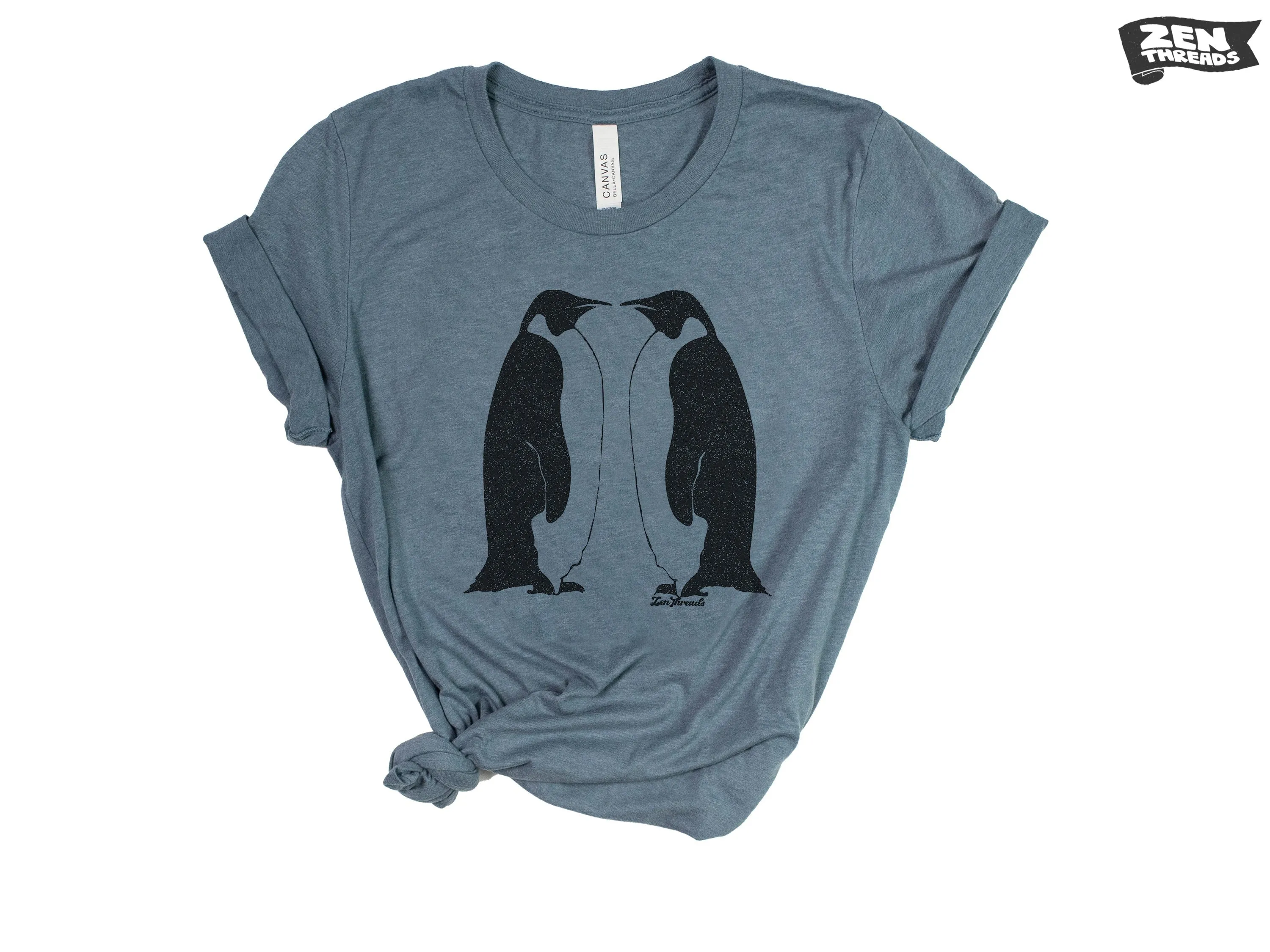 Penguins Unisex T-Shirt | Emperor Antarctic Birds | Vintage Soft Tee | Endangered Animals | Eco-Friendly Printing