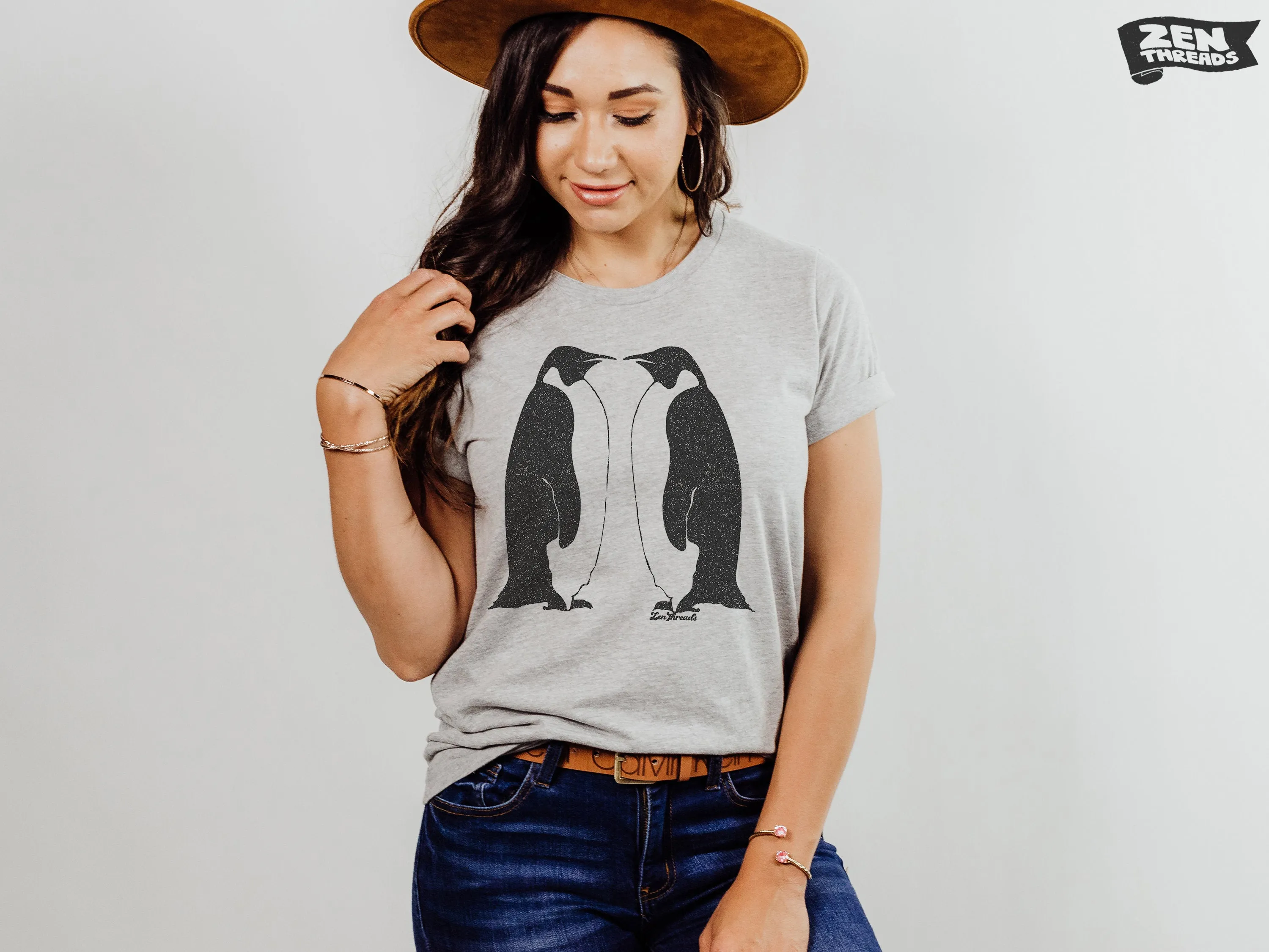 Penguins Unisex T-Shirt | Emperor Antarctic Birds | Vintage Soft Tee | Endangered Animals | Eco-Friendly Printing