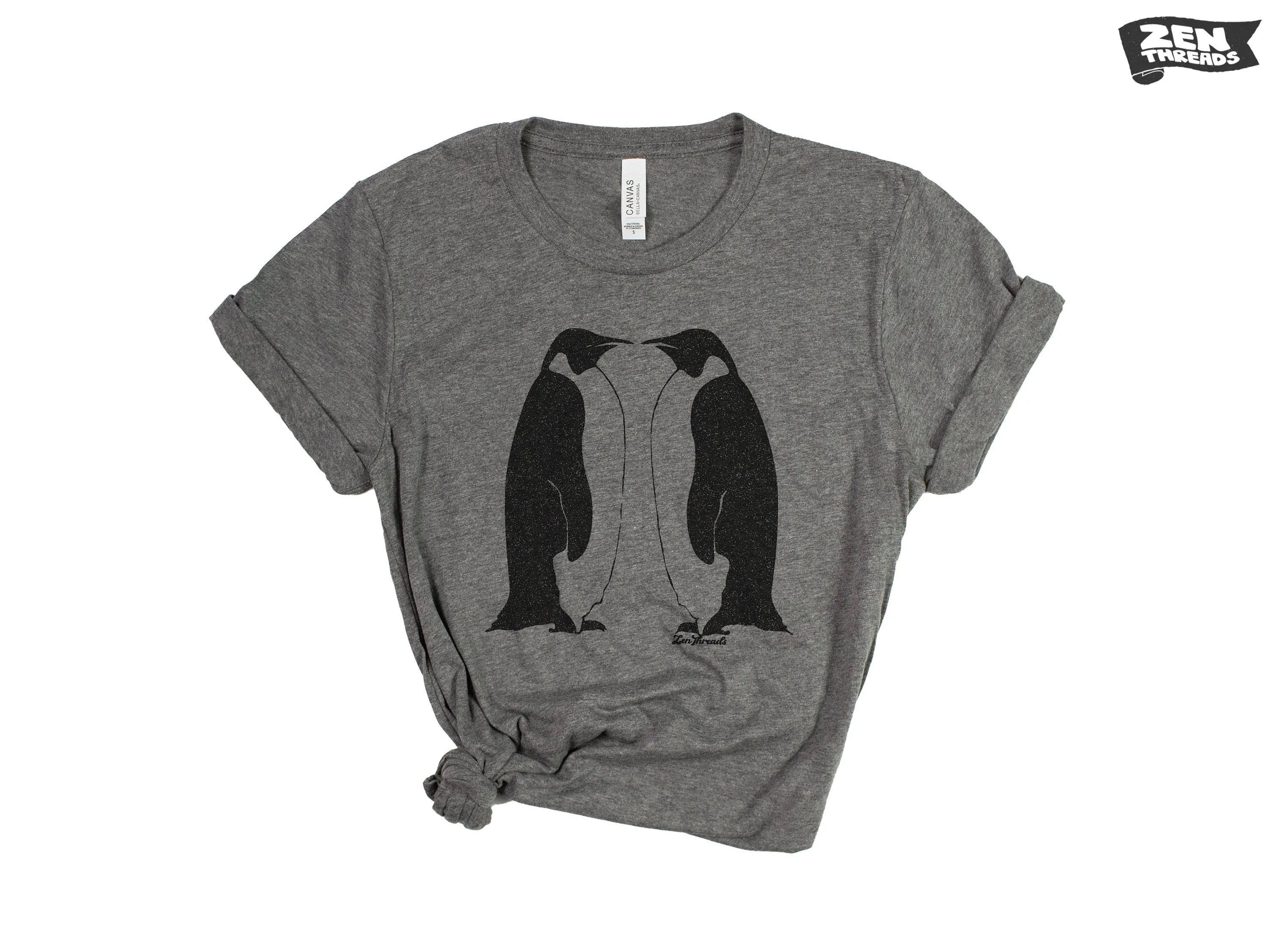 Penguins Unisex T-Shirt | Emperor Antarctic Birds | Vintage Soft Tee | Endangered Animals | Eco-Friendly Printing