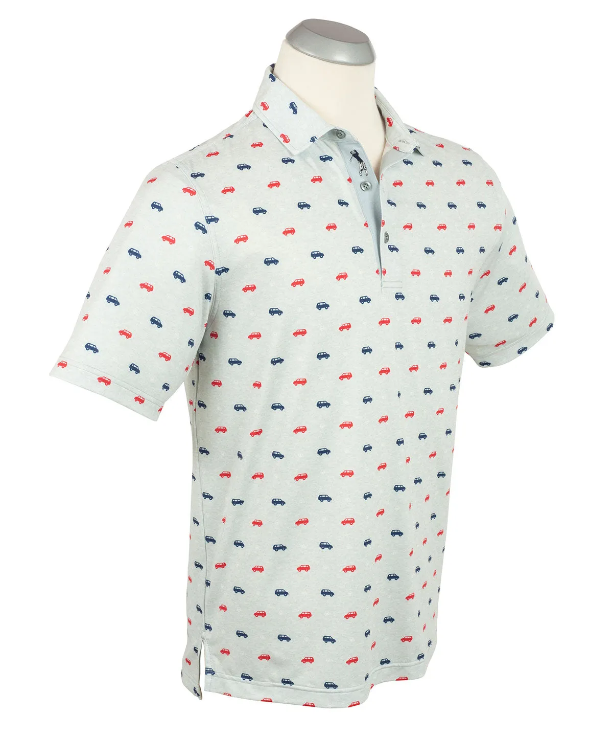 Performance Car Print Short-Sleeve Polo Shirt