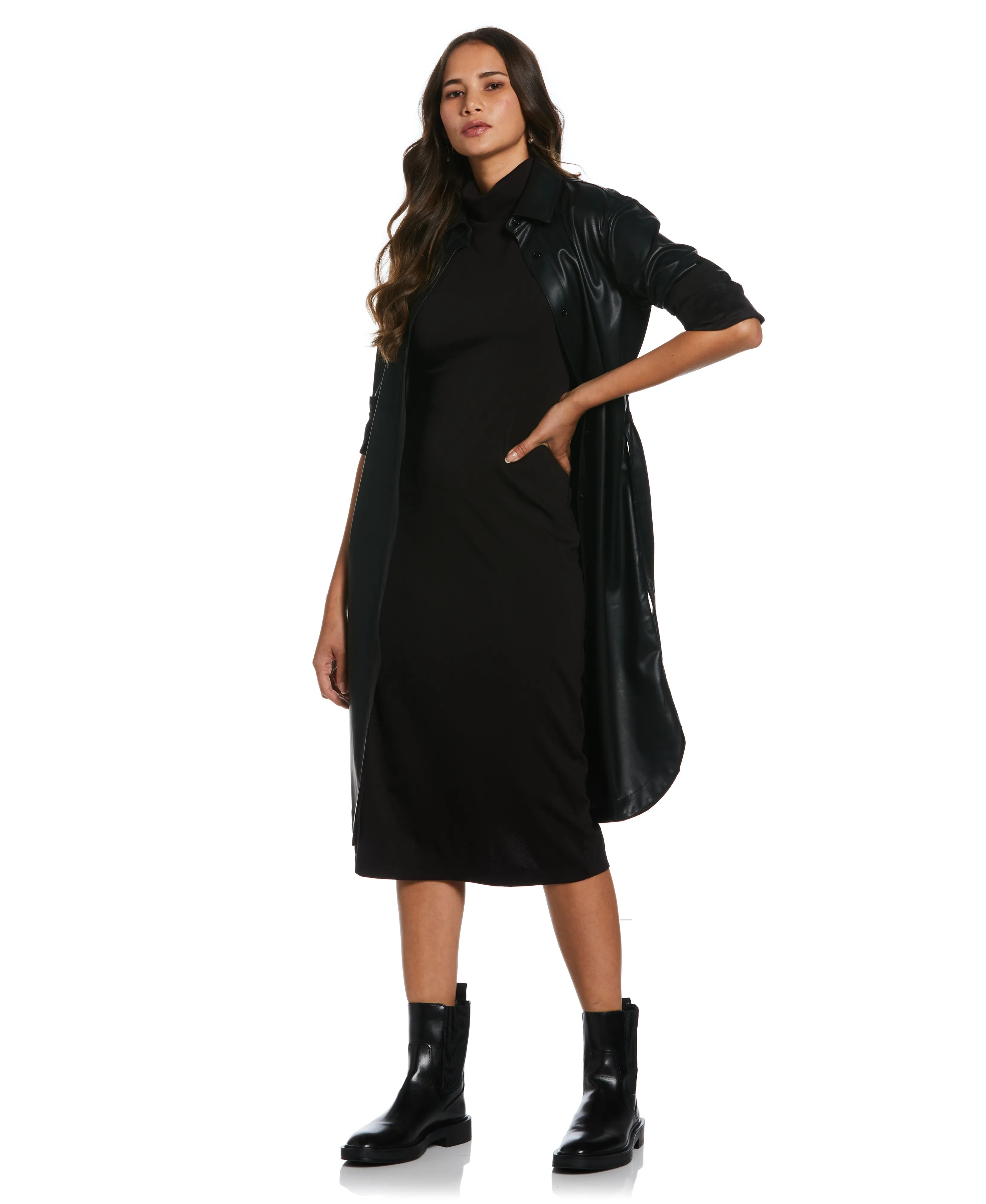 Petite Funnel Neck Dress