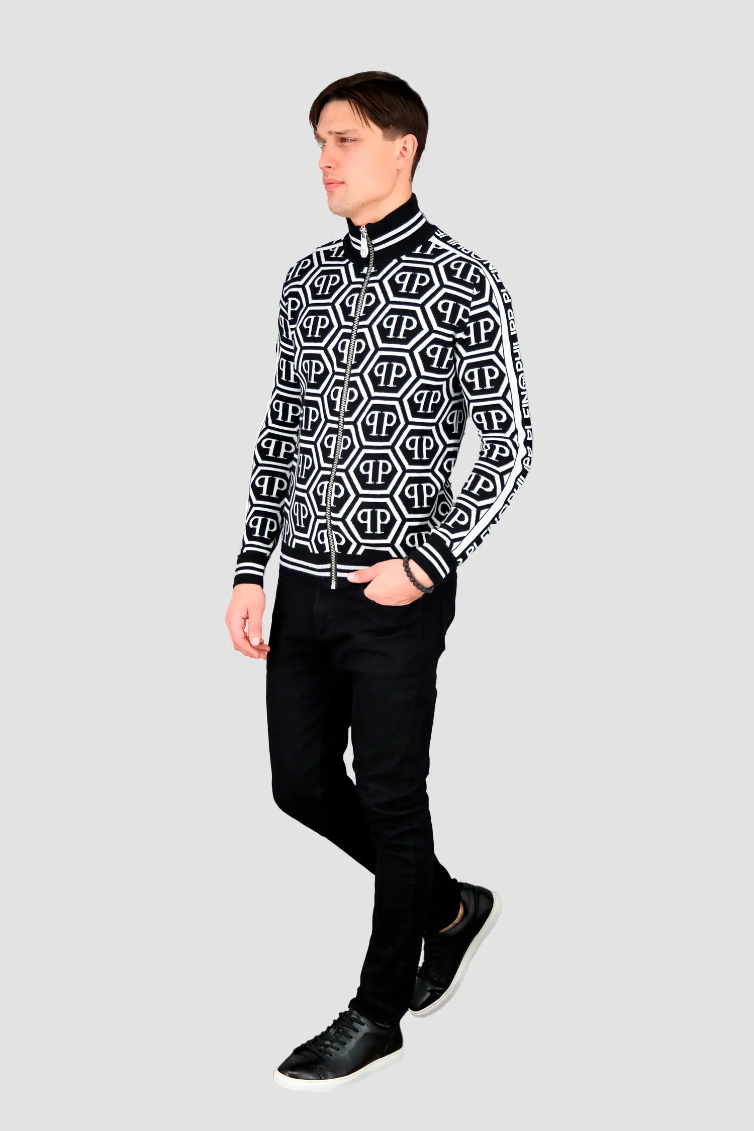 Philipp Plein All Over PP Print Knit Sweater