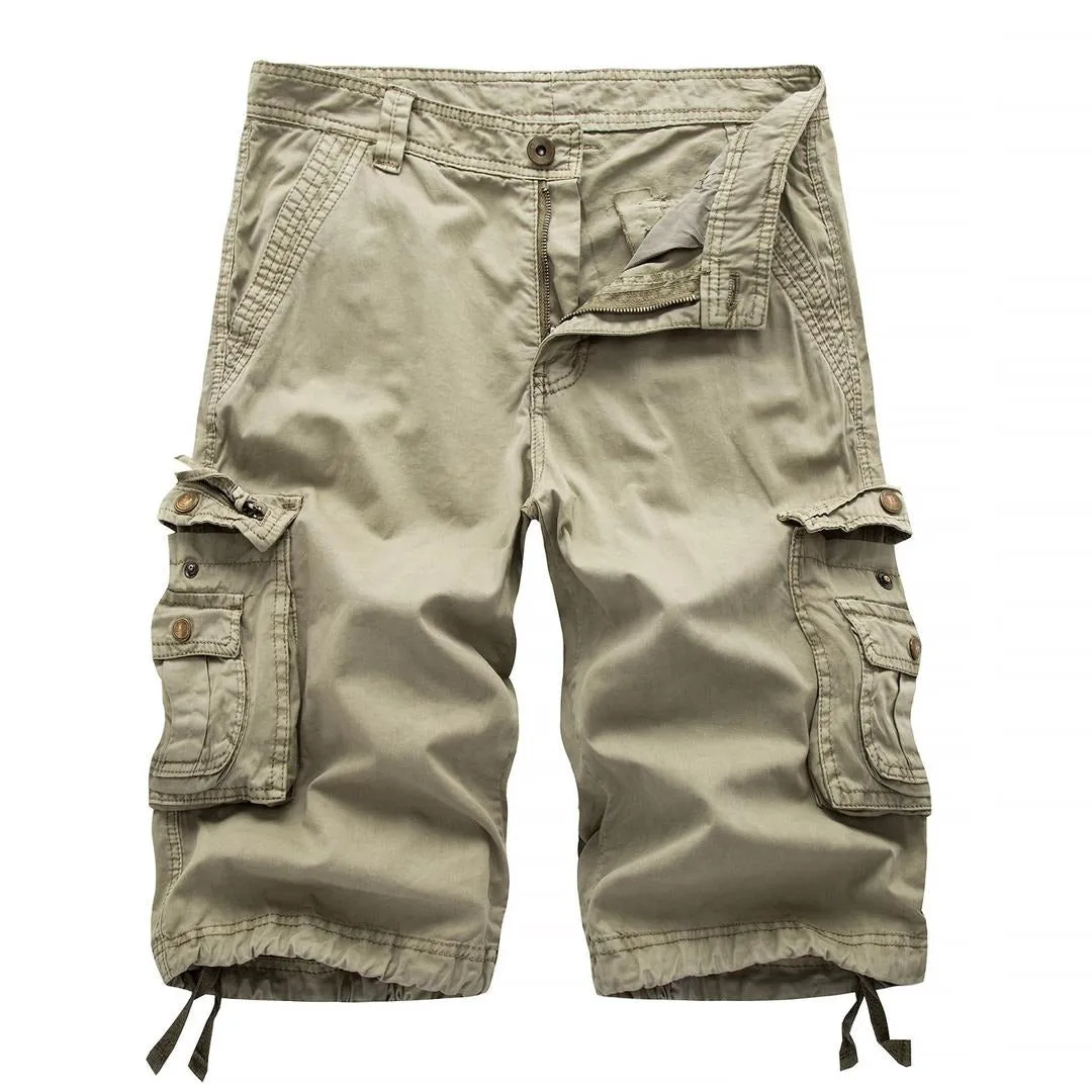 Plus Size Men's Cargo Combat Shorts Cotton Versatile Half Pants Twill Knee 3/4 Short Big Size Waist from 36” - 48”| A082