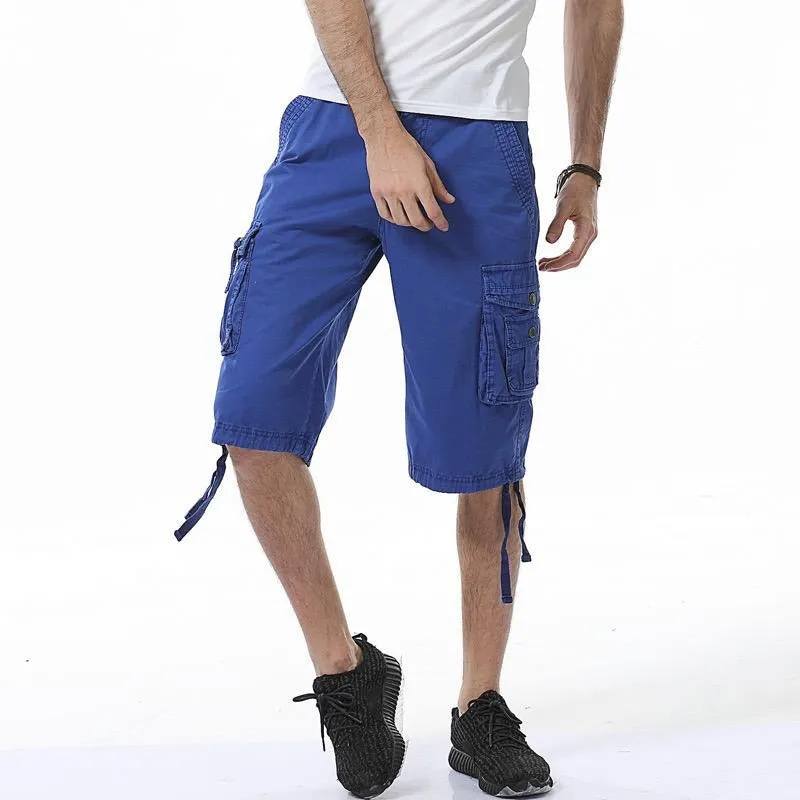 Plus Size Men's Cargo Combat Shorts Cotton Versatile Half Pants Twill Knee 3/4 Short Big Size Waist from 36” - 48”| A082