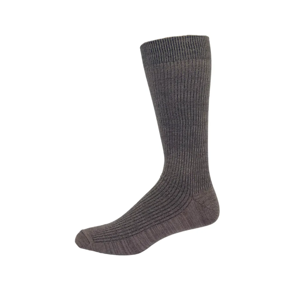 "Ribbed Casual" Organic Cotton Dress Socks by Point Zero-Large