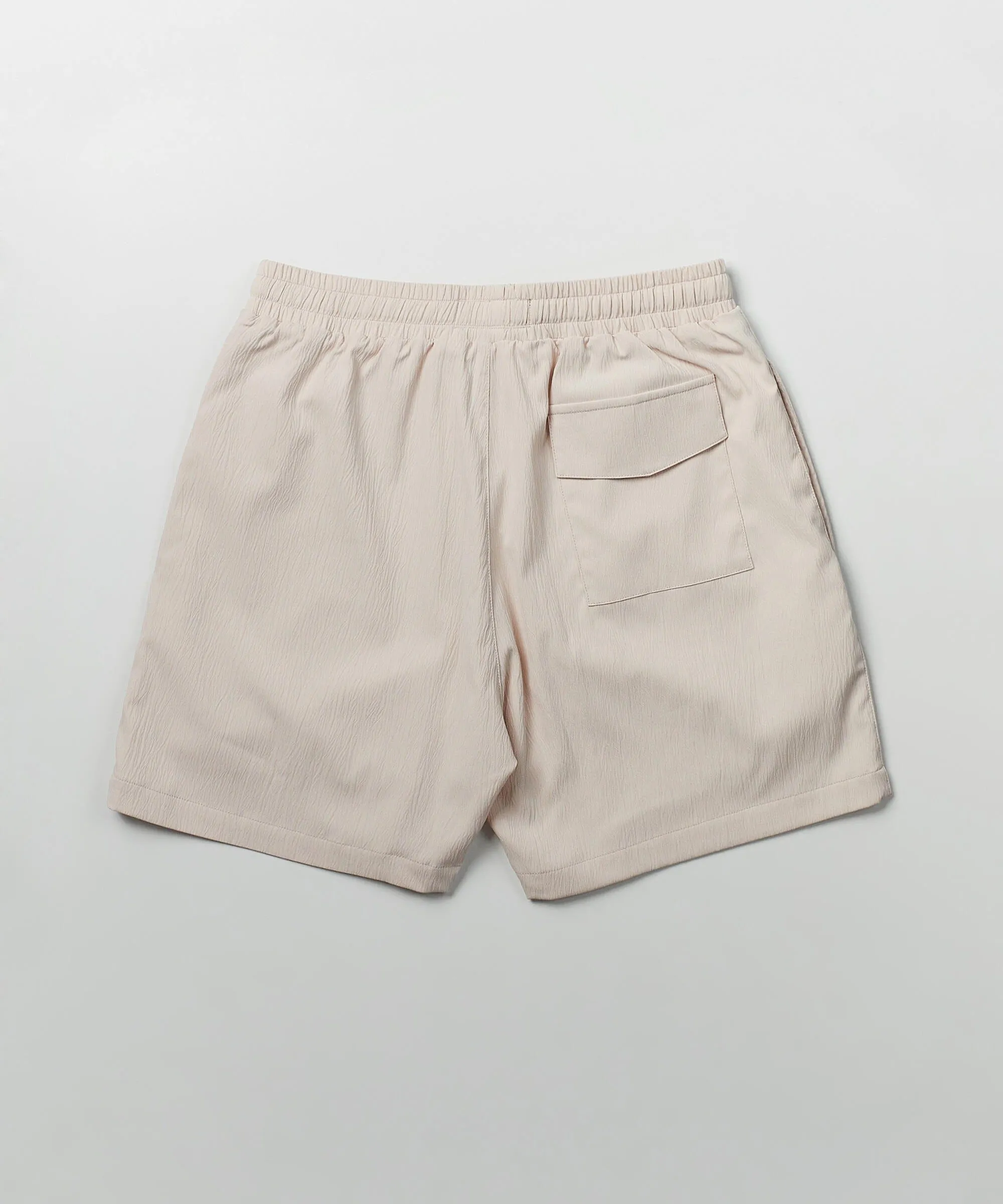 Spritz Embroidered Texture Woven Shorts - Tan