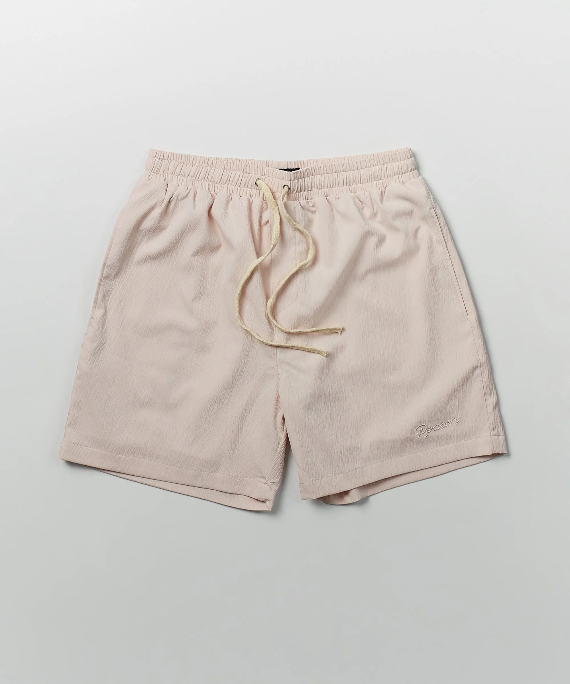 Spritz Embroidered Texture Woven Shorts - Tan