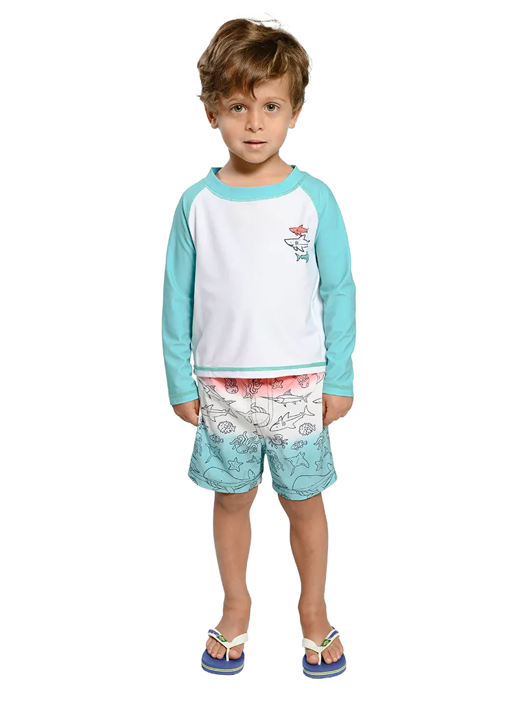 Toddler boys rash guard set