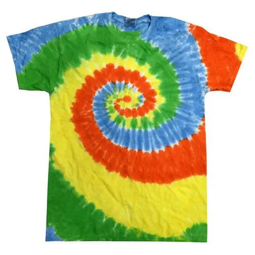 Twist Tie Dye Moon Dance Men T-Shirt Soft Cotton Short Sleeve