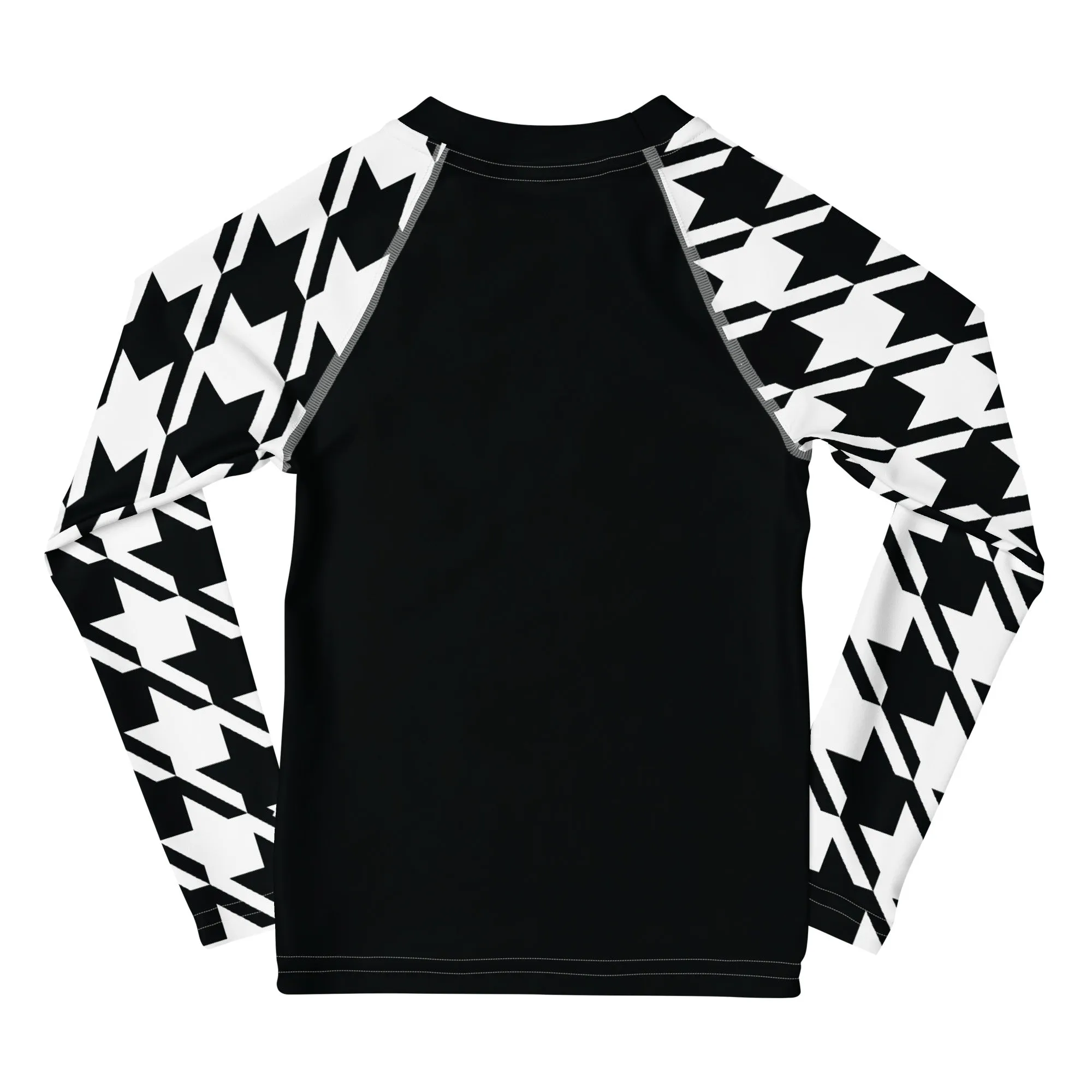 Unleash Your Potential: Boy's Houndstooth BJJ Rash Guard - Long Sleeve