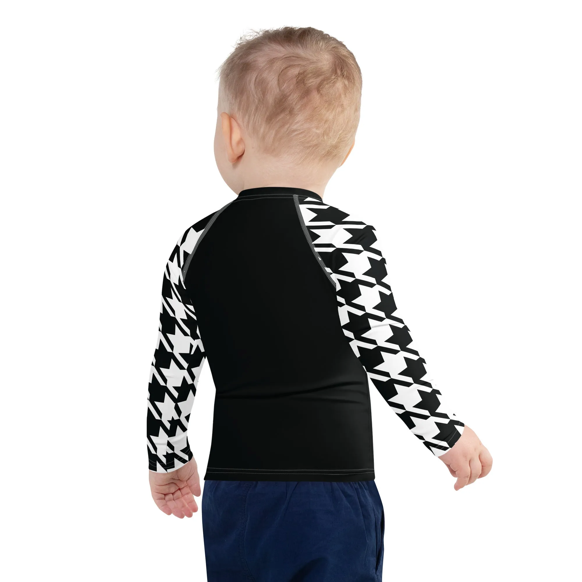 Unleash Your Potential: Boy's Houndstooth BJJ Rash Guard - Long Sleeve