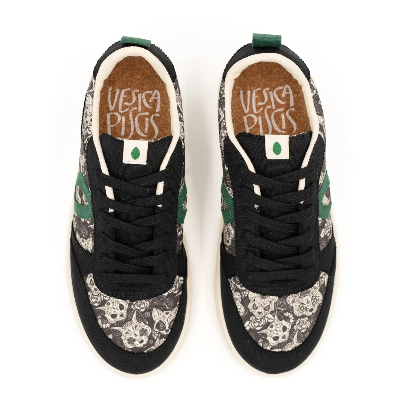 Vegan sneaker Black / Mexican kittens SON017