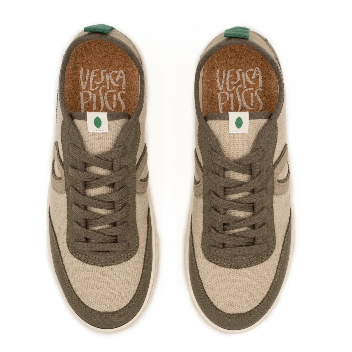 Vegan sneaker linen natural-kaki BRI020