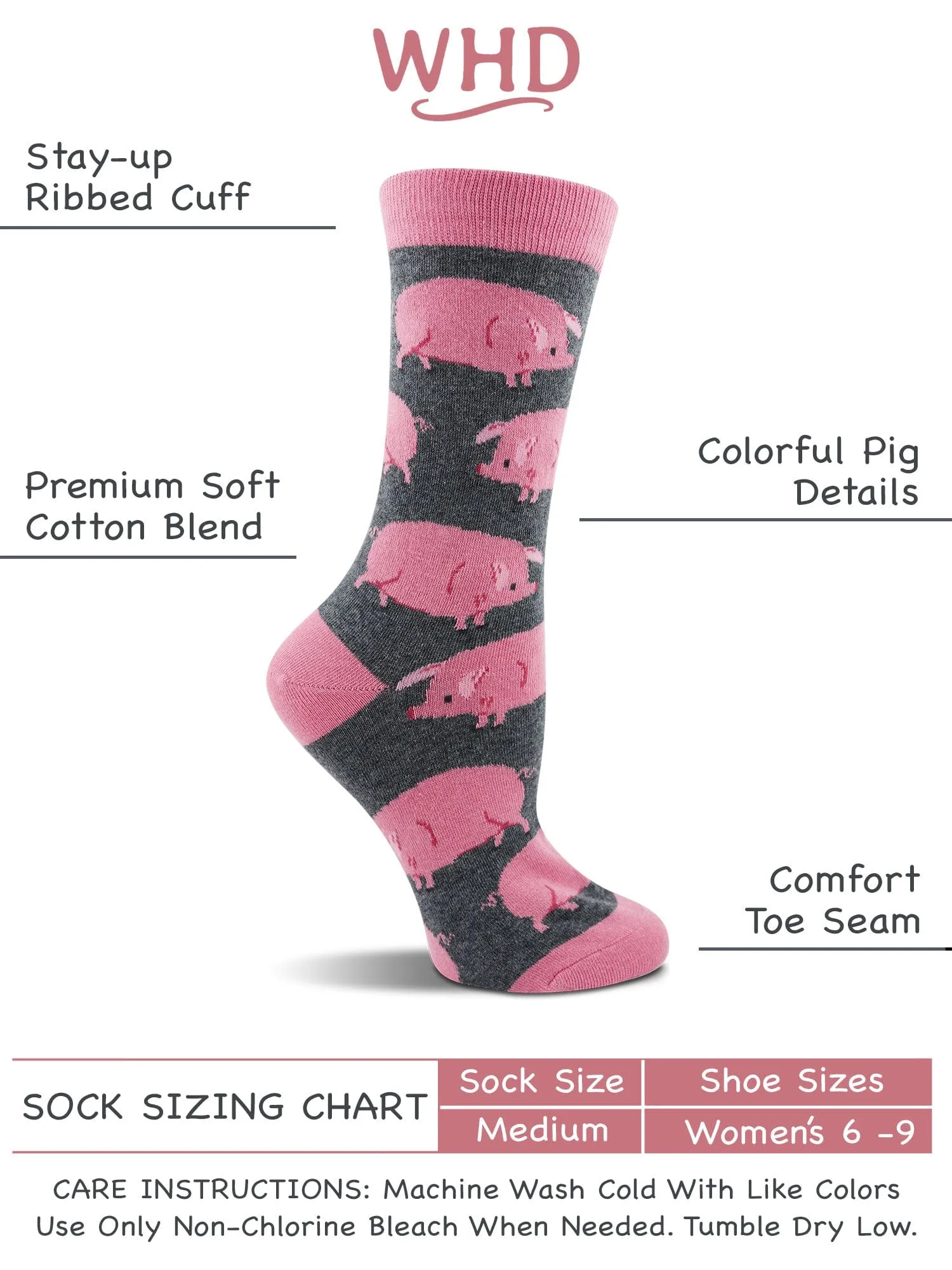 WHD Pig Socks 2-Pack or 1-Pack