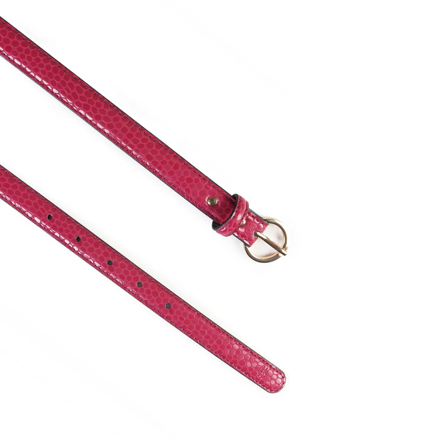 Women Reptile Textured Casual  Belt - Burgandy