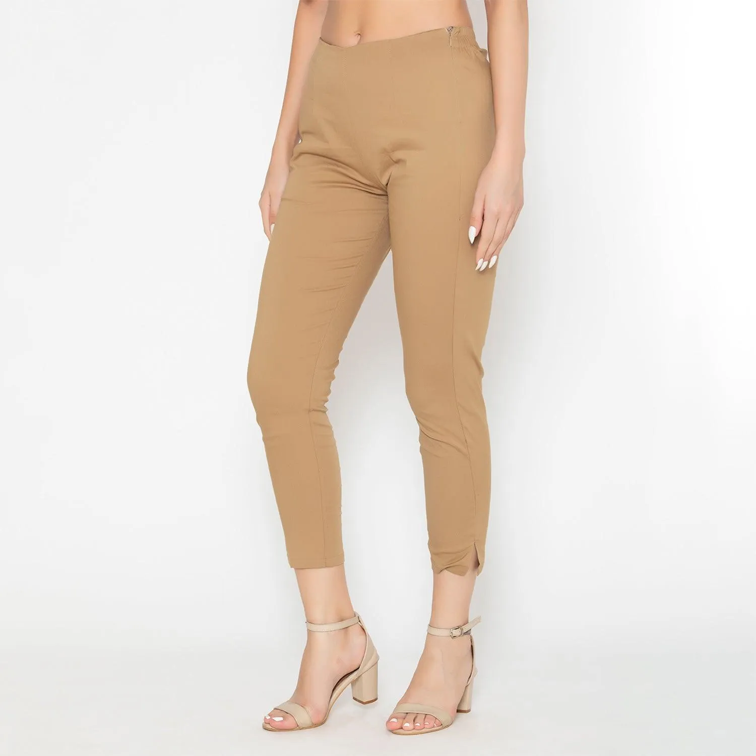 Women's Cotton Formal Trousers - Mocha