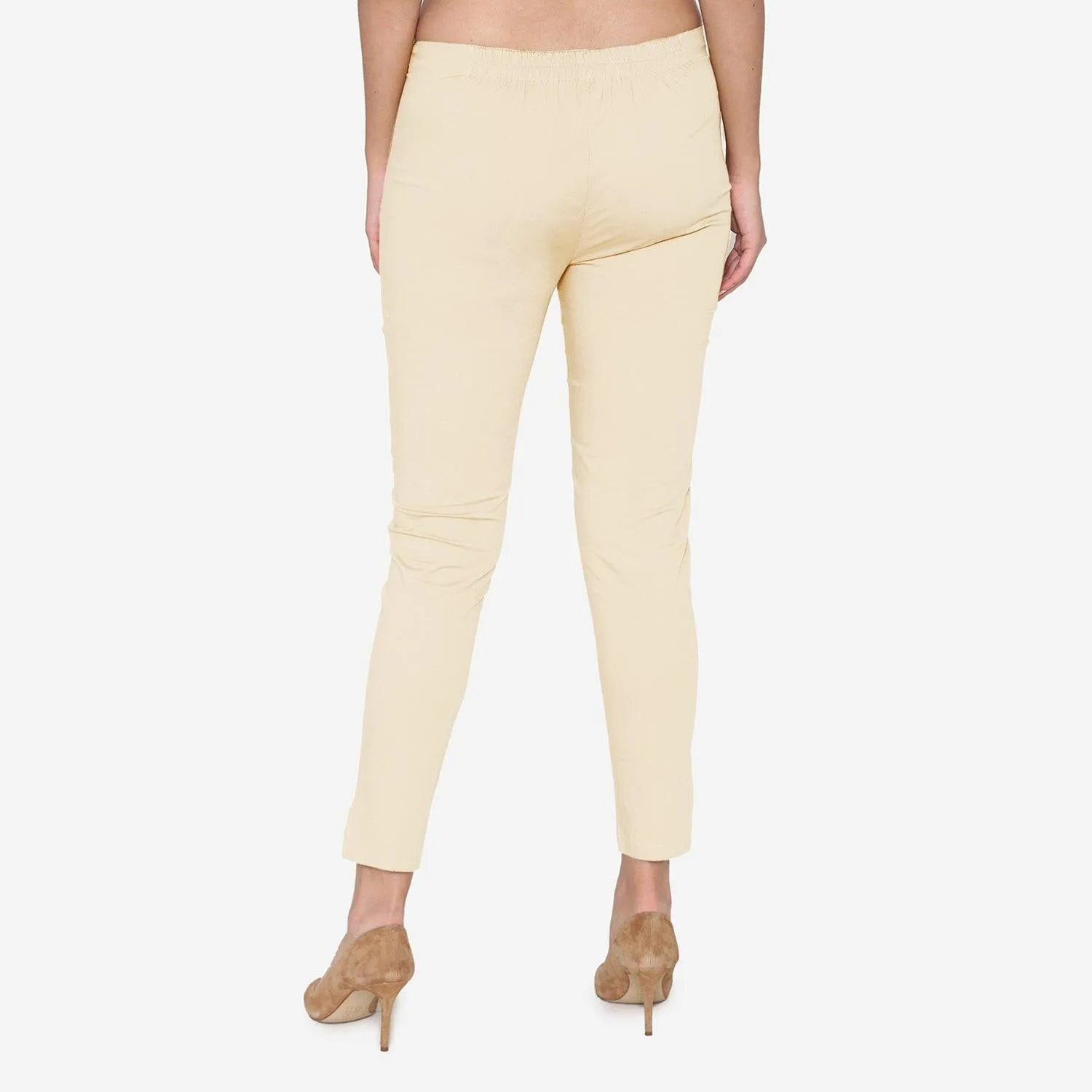 Women's Cotton Formal Trousers - Skin