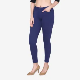 Women's Cotton Stretchable Jeggings - Ink Blue