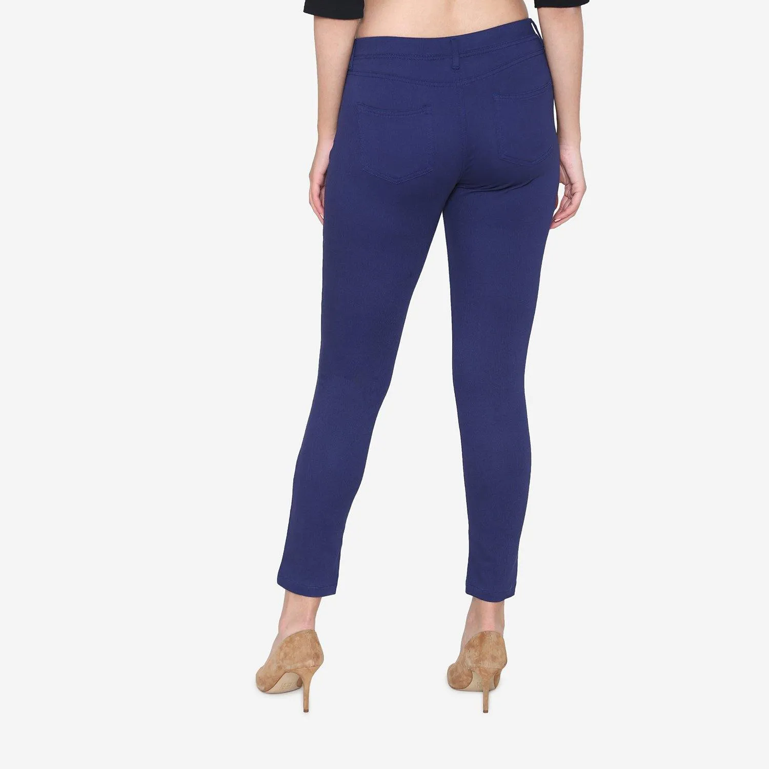 Women's Cotton Stretchable Jeggings - Ink Blue