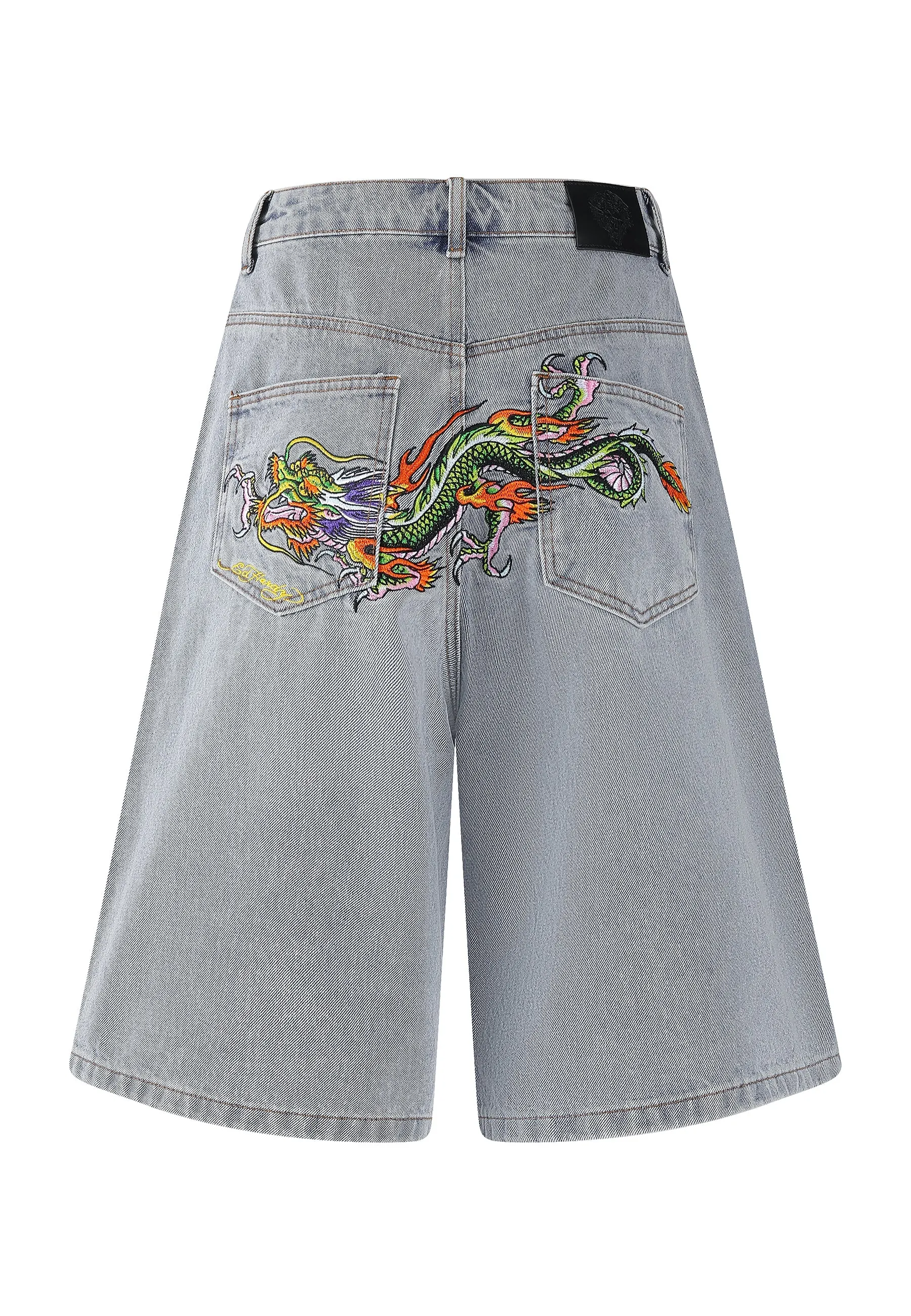 Womens Dragon Crawl Relaxed Denim Jorts Shorts - Blue