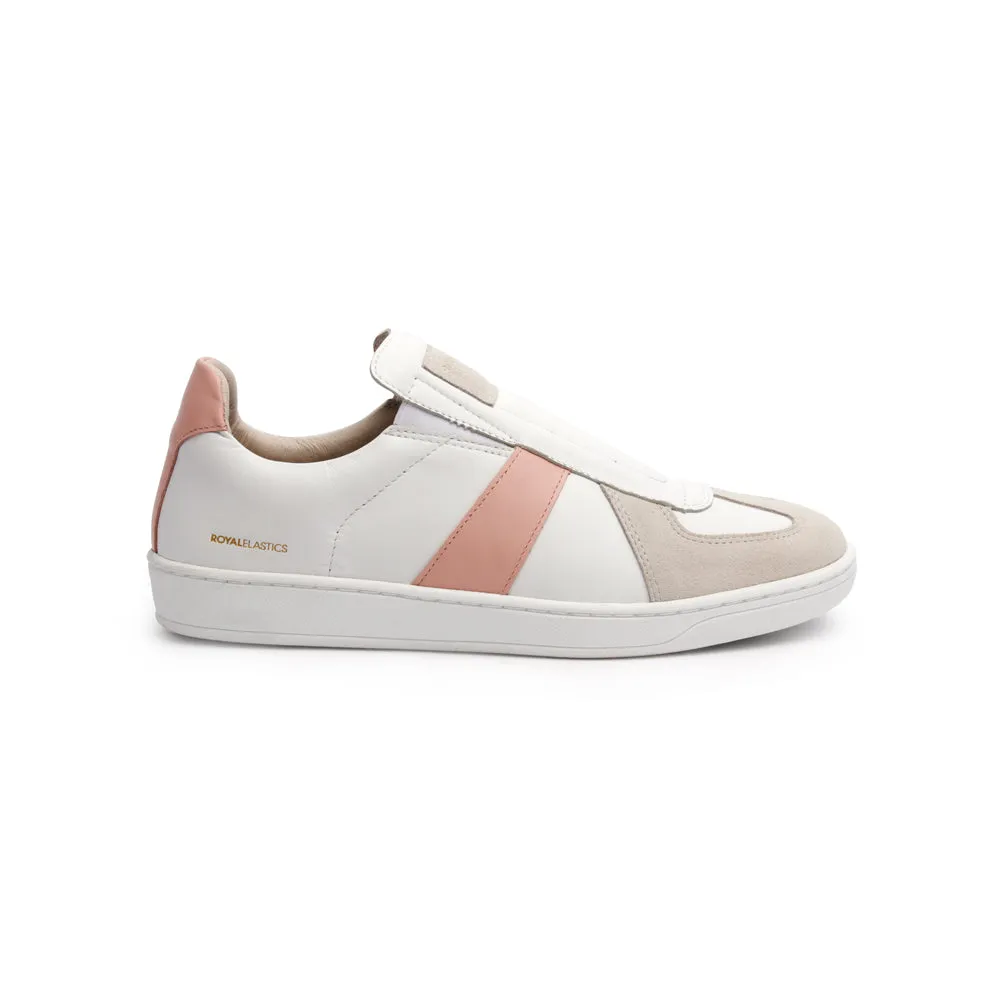 Women's Smooth White Pink Leather Low Tops 91591-010